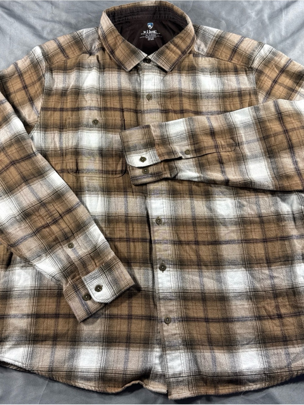 KÜHLThe Law Brown Men's Flannel Shiet - XLarge